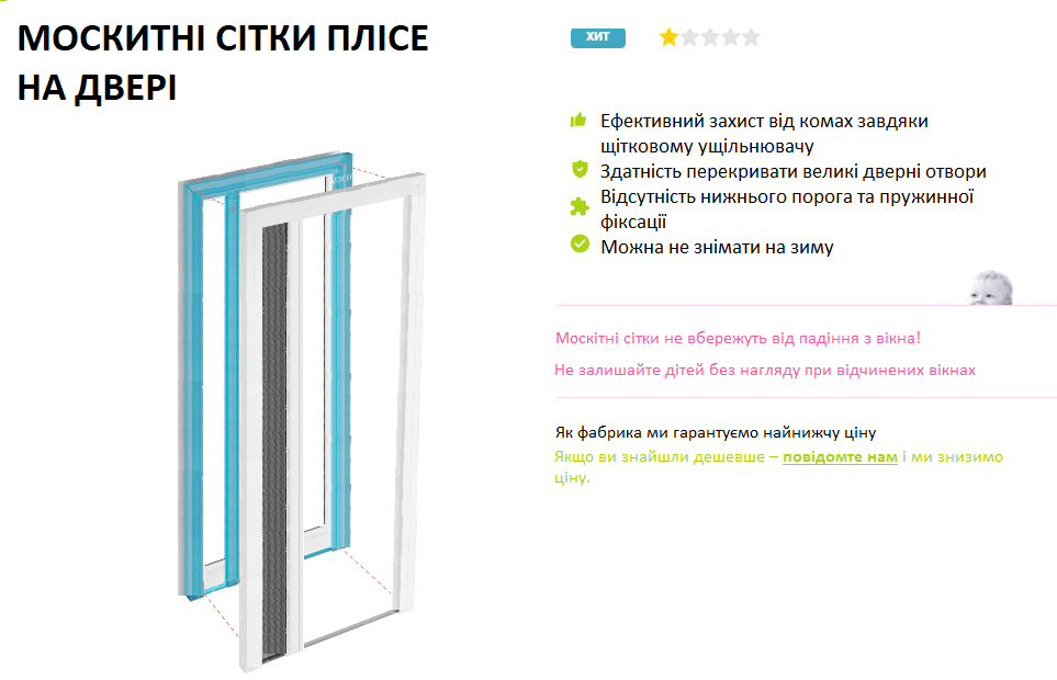 москітна сітка пліссе-схема